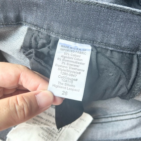 Current Elliott The Stiletto Highland Leopard in Black Ankle Jeans - Picture 11 of 13